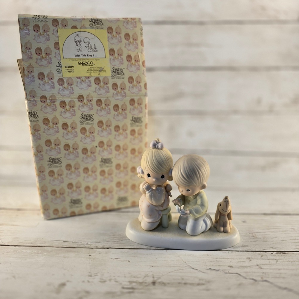 VTG Precious Moments With This Ring I.. Figurine 104019 1987 Enesco Original Box